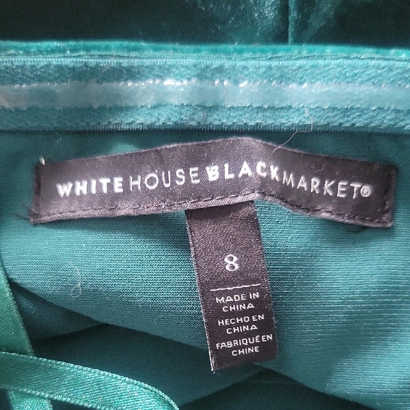 White House Black Market Green Velvet Jumpsuit - Picture 2 of 4